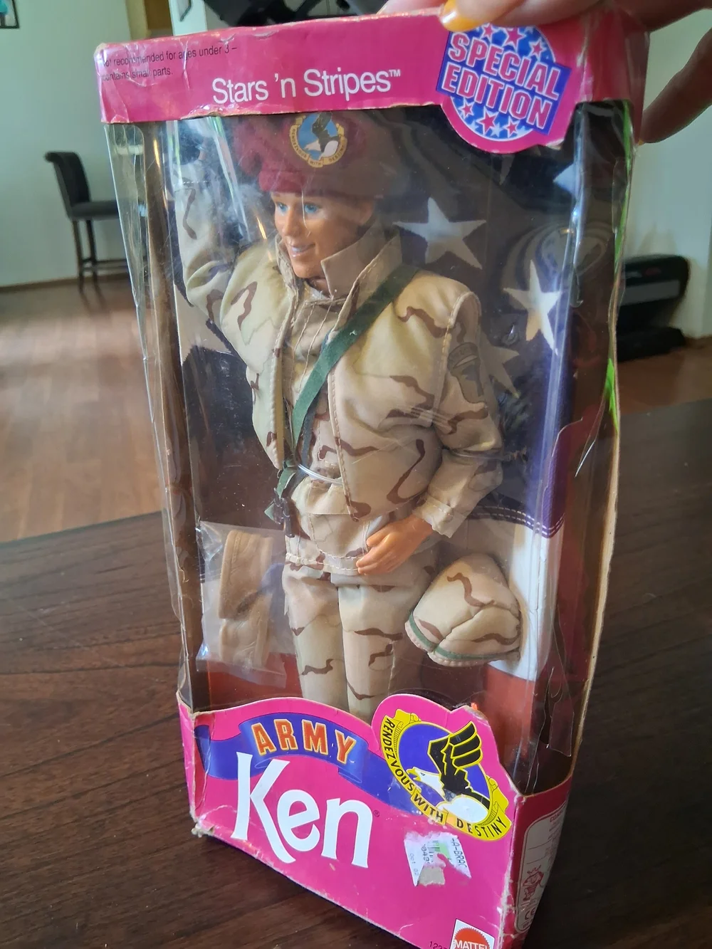 1992 Mattel Army Ken Soldier Doll with Desert Camo and Maroon Beret